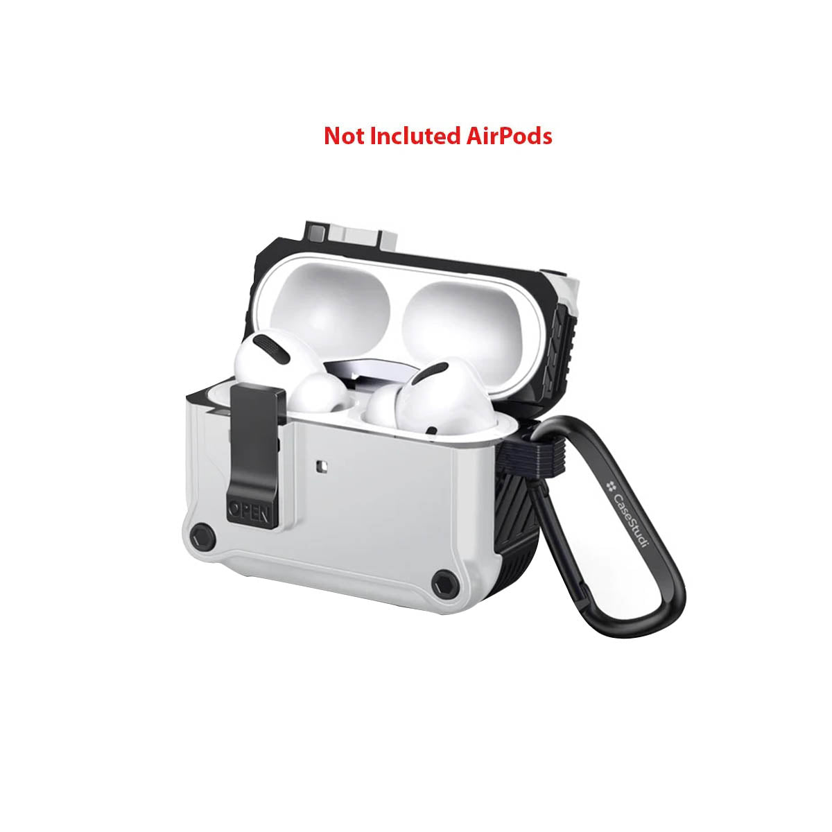 Case Studi Airpods Impact Case for AirPods Pro 2 (White & Black) - XtraSure | Apple Authorized Reseller in Myanmar