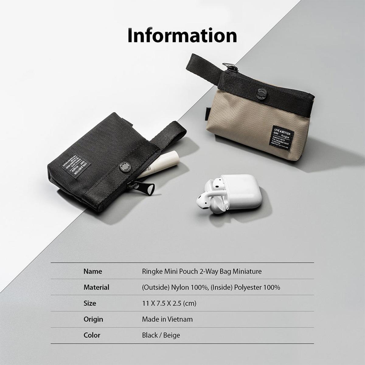 Ringke Mini Pouch - 11 x 7.5 x 2.5 cm ( Two Way Bag Miniature) - XtraSure | Apple Authorized Reseller in Myanmar