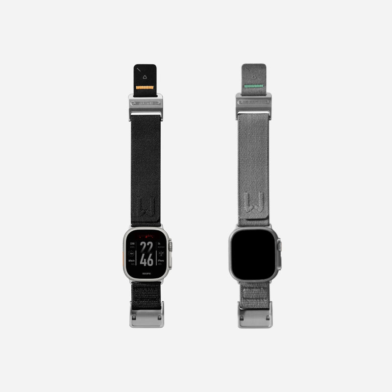 AULUMU A11 band for Apple Watch, Silver buckle 3D Woven Herringbone with Letter M (42/44/45/46/49mm)
