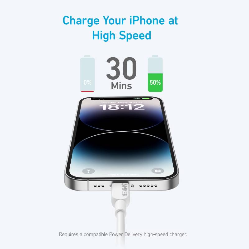 Anker 310 Type C To Lightning Cable - XtraSure | Apple Authorized Reseller in Myanmar