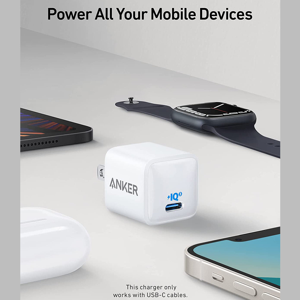 Anker PowerPort III Nano 20W (2Pin) White - XtraSure | Apple Authorized Reseller in Myanmar