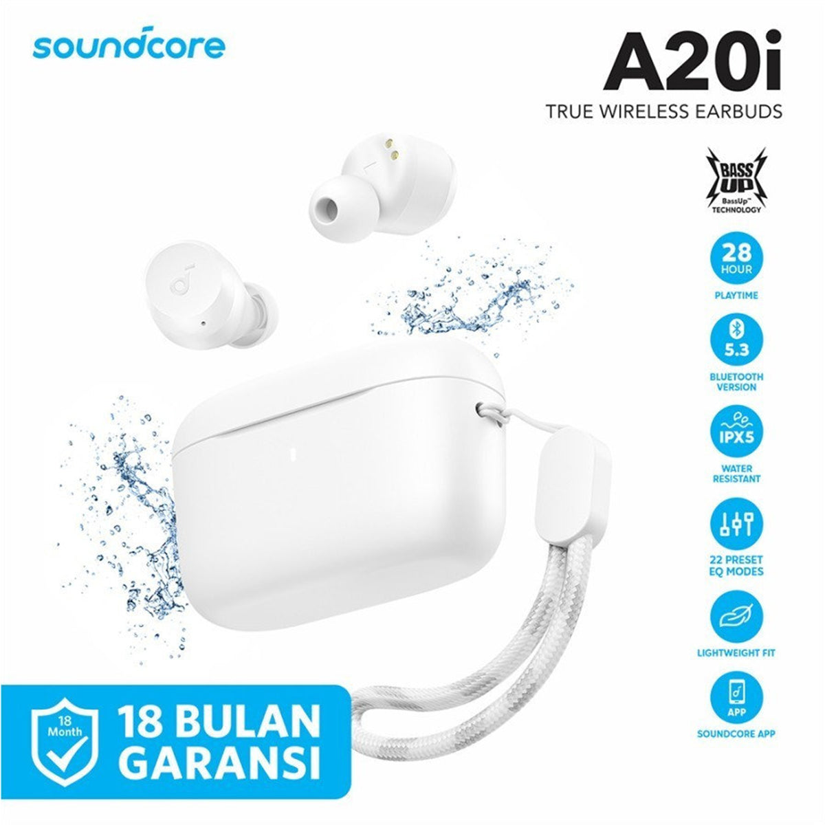 Anker Soundcore True Wireless Earbuds A20i (White) - XtraSure | Apple Authorized Reseller in Myanmar