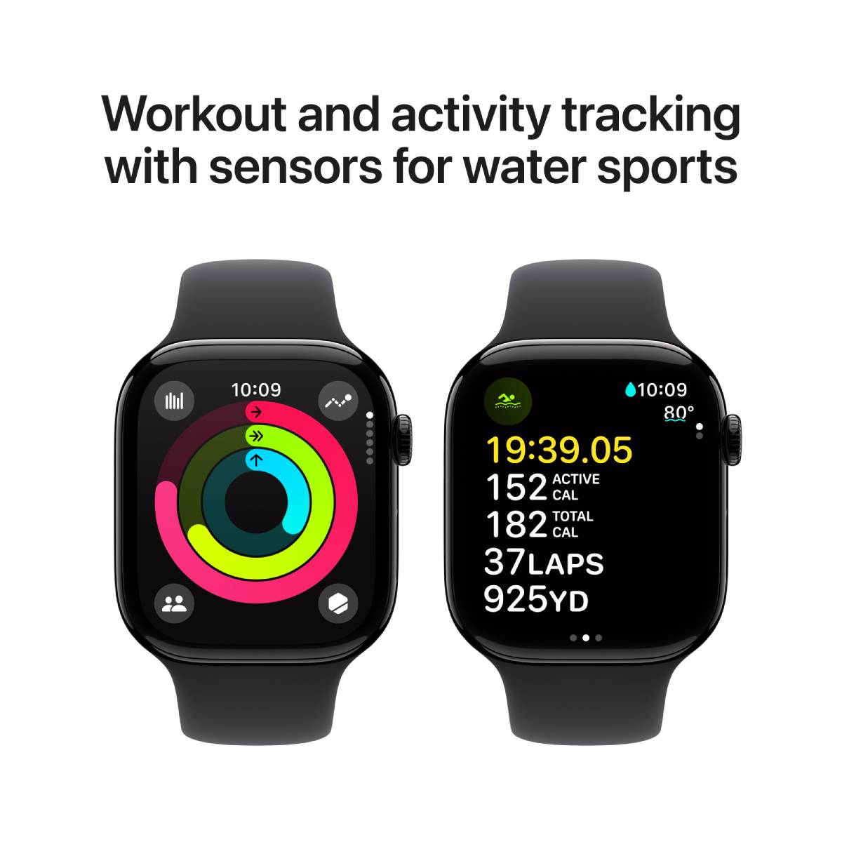 Apple Watch Series 10 GPS, 46 mm Jet Black Aluminium Case with Black Sport Band – MWWQ3 (M/L) - XtraSure | Apple Authorized Reseller in Myanmar