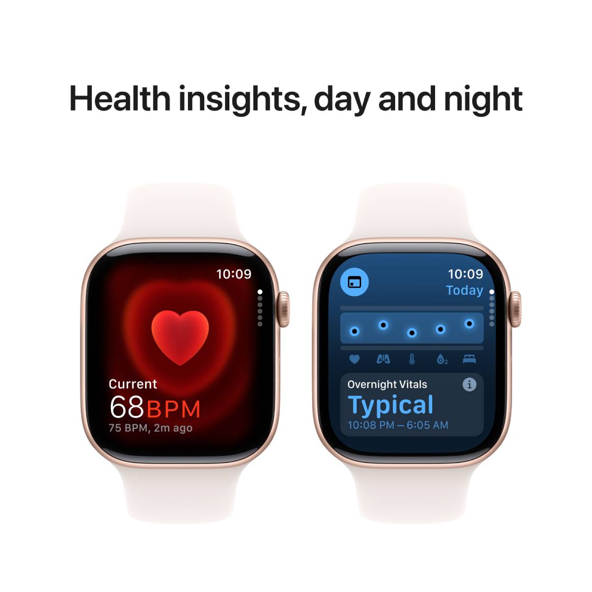 Apple Watch Series 10 GPS, 42 mm Rose Gold Aluminium Case with Light Blush Sport Band – MWWH3 (S/M)