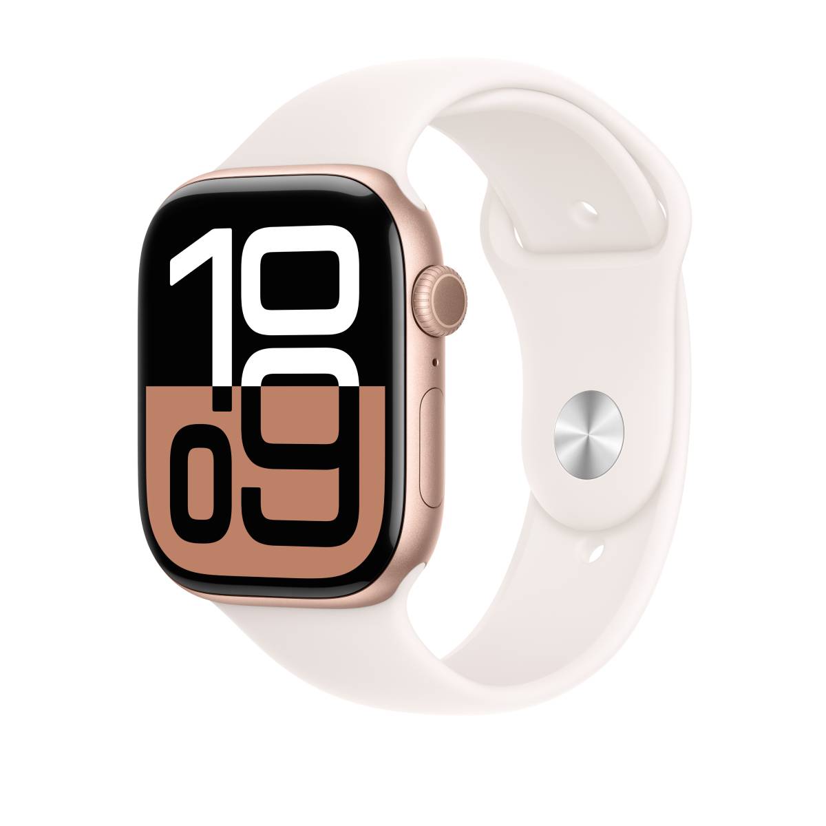 Apple Watch Series 10 GPS, 42 mm Rose Gold Aluminium Case with Light Blush Sport Band – MWWH3 (S/M)