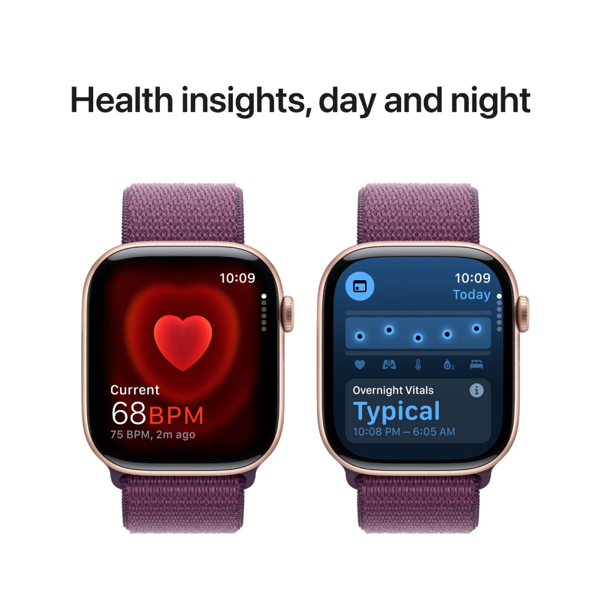 Apple Watch Series 10 GPS, 46 mm Rose Gold Aluminium Case with Plum Sport Loop – MWWV3 - XtraSure | Apple Authorized Reseller in Myanmar