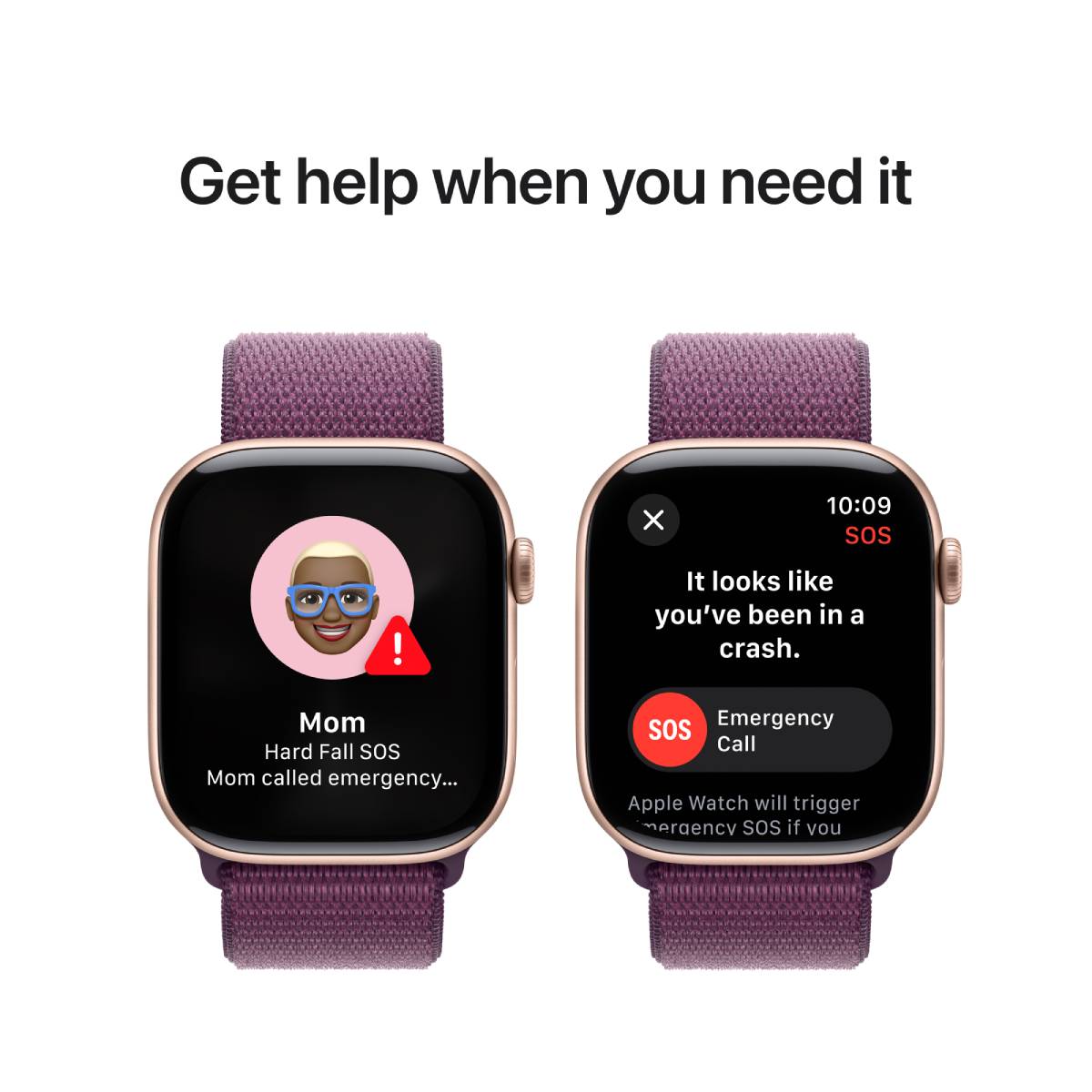 Apple Watch Series 10 GPS, 46 mm Rose Gold Aluminium Case with Plum Sport Loop – MWWV3 - XtraSure | Apple Authorized Reseller in Myanmar