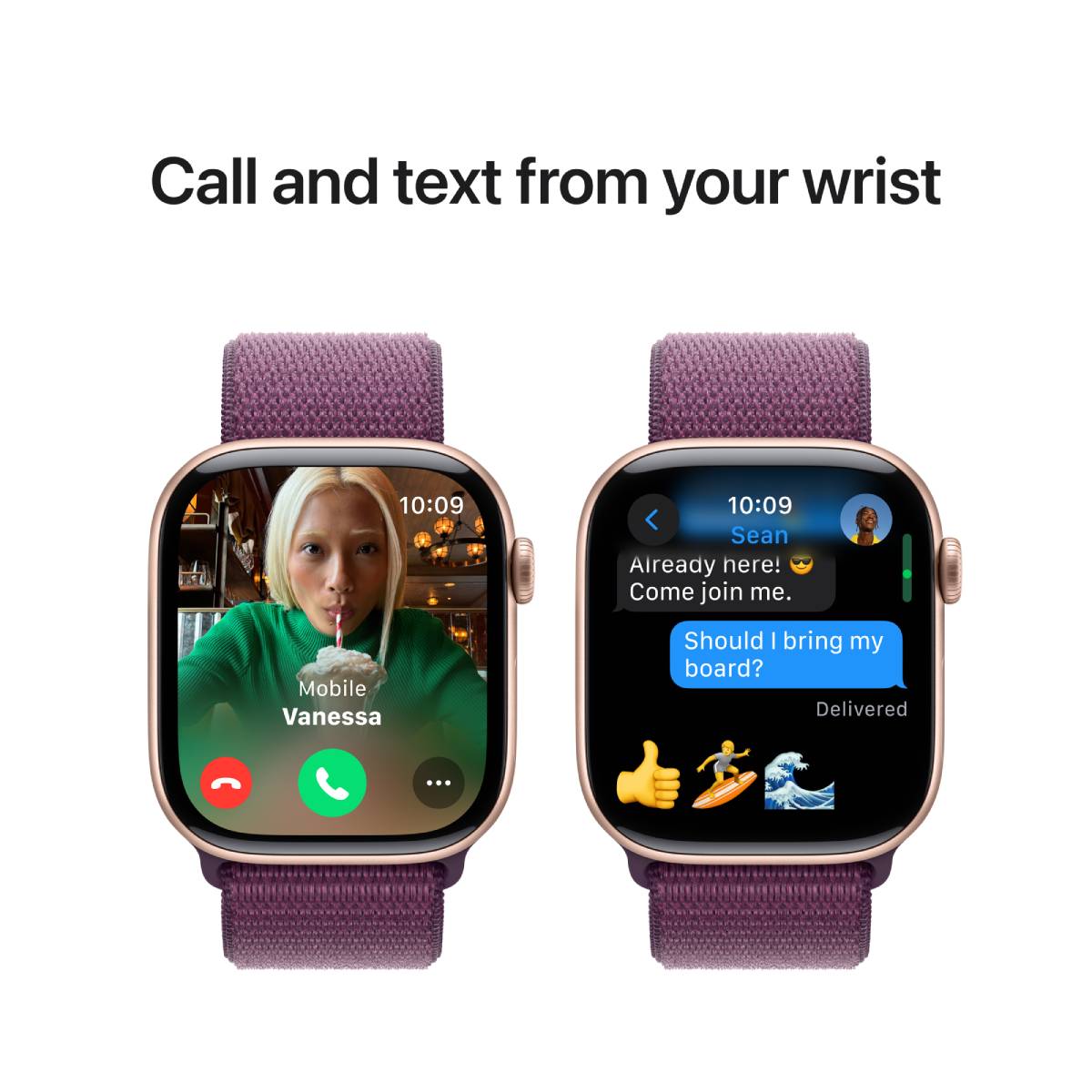 Apple Watch Series 10 GPS, 46 mm Rose Gold Aluminium Case with Plum Sport Loop – MWWV3 - XtraSure | Apple Authorized Reseller in Myanmar