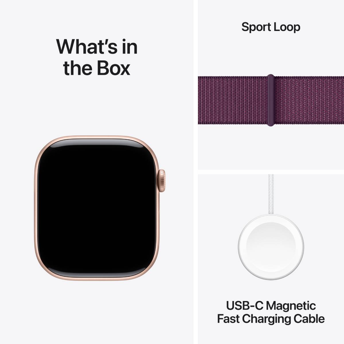 Apple Watch Series 10 GPS, 46 mm Rose Gold Aluminium Case with Plum Sport Loop – MWWV3 - XtraSure | Apple Authorized Reseller in Myanmar