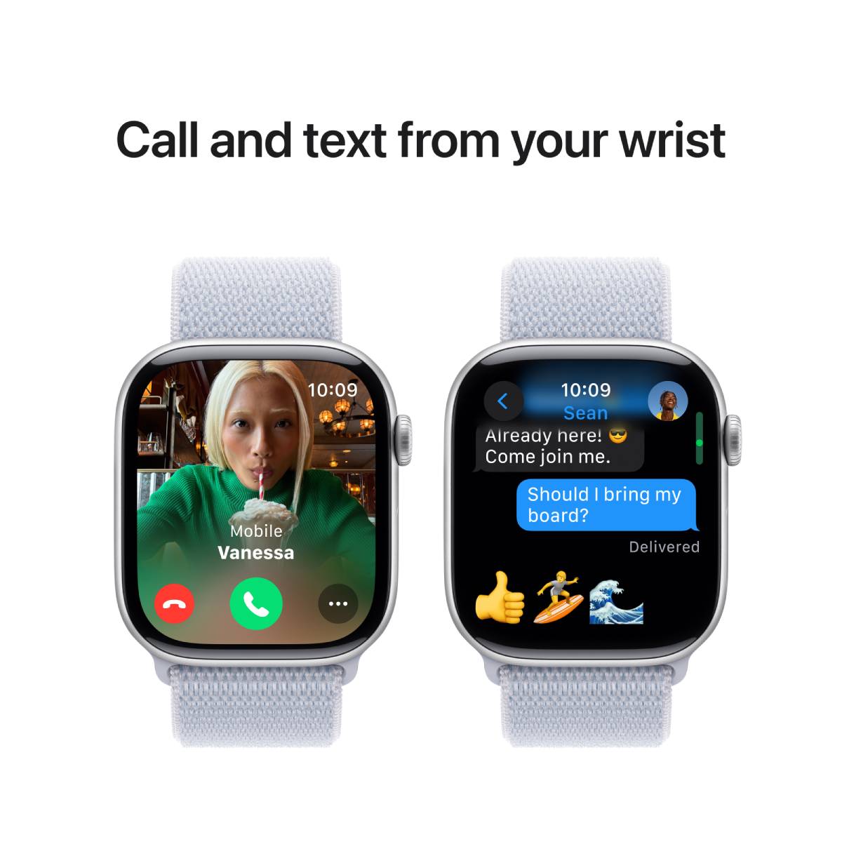 Apple Watch Series 10 GPS, 46 mm Silver Aluminium Case with Blue Cloud Sport Loop – MWWN3 - XtraSure | Apple Authorized Reseller in Myanmar