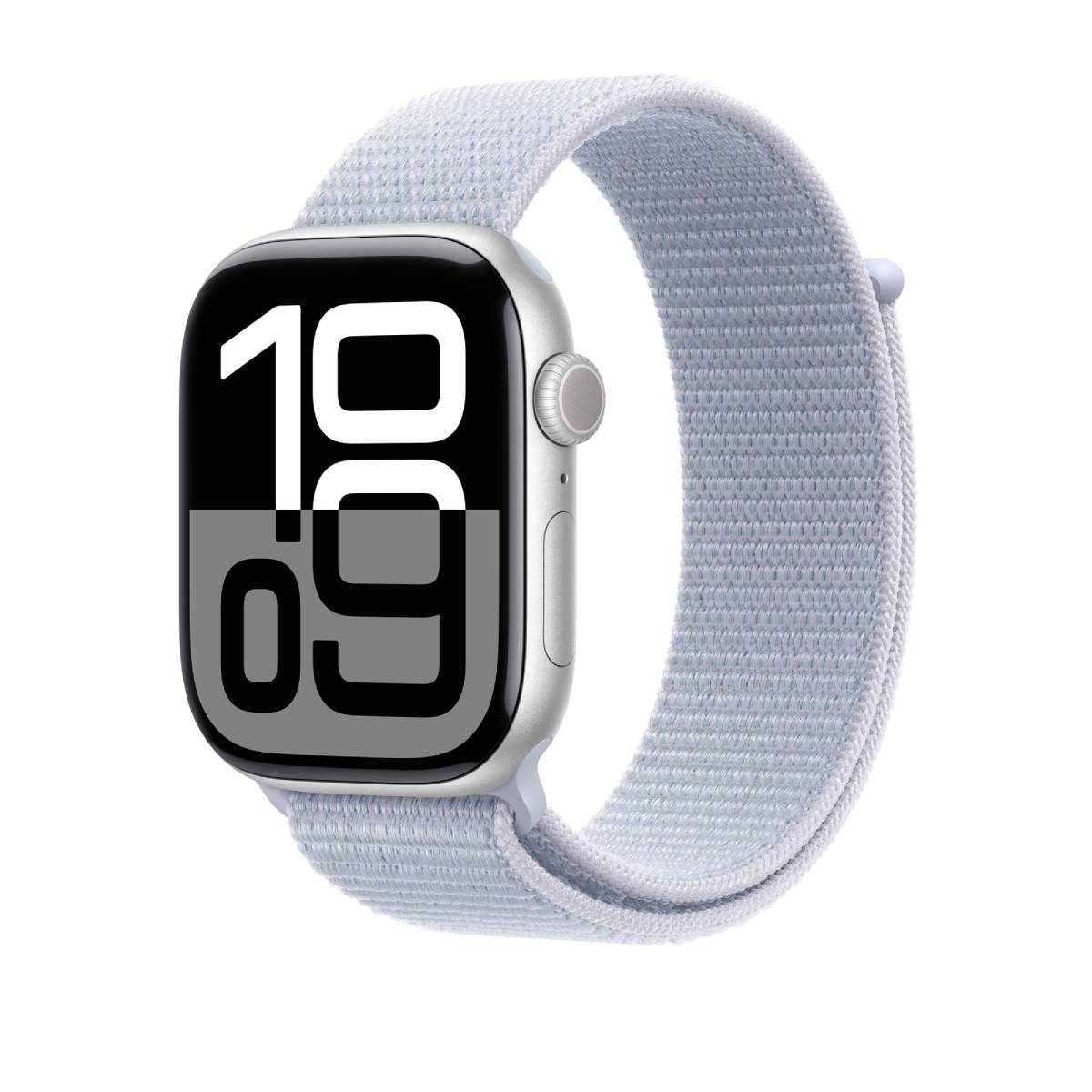 Apple Watch Series 10 GPS, 46 mm Silver Aluminium Case with Blue Cloud Sport Loop – MWWN3 - XtraSure | Apple Authorized Reseller in Myanmar