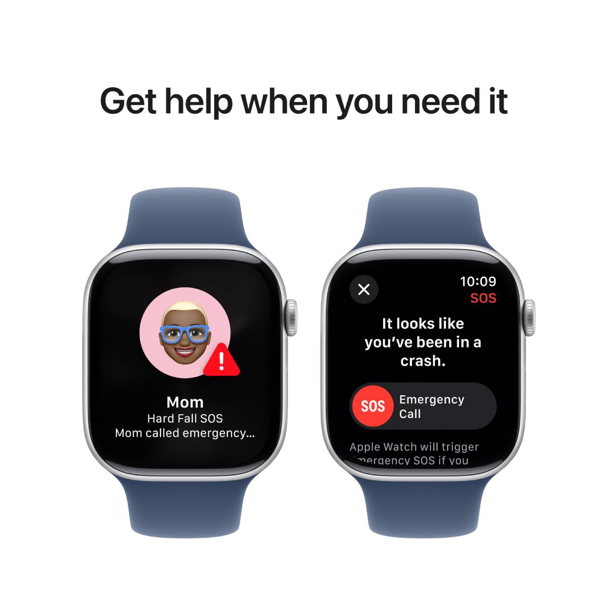 Apple Watch Series 10 GPS, 42 mm Silver Aluminium Case with Denim Sport Band – MWWA3 (S/M)