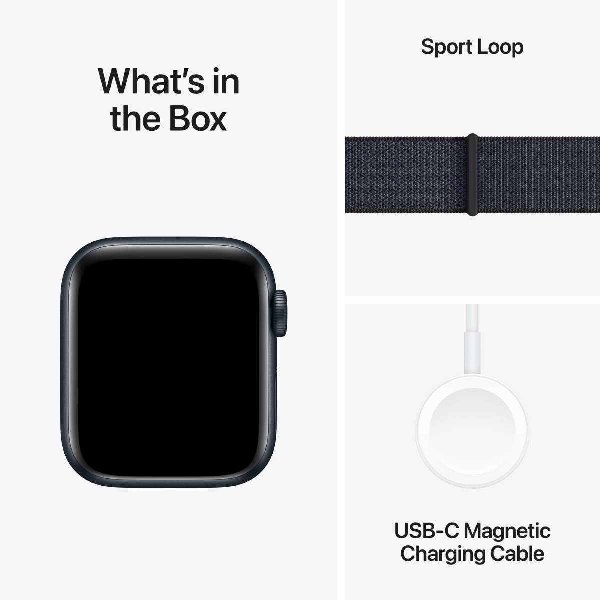 Apple Watch Series SE 2nd Gen GPS, 44mm Midnight Aluminium Case with Ink Sport Loop – MXEP3 (2024)