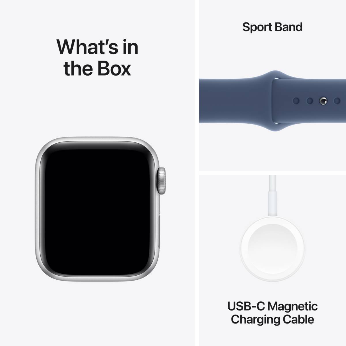 Apple Watch Series SE 2nd Gen GPS, 40mm Silver Aluminium Case with Denim Sport Band – MXED3 (M/L) 2024 - XtraSure | Apple Authorized Reseller in Myanmar