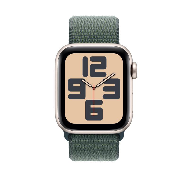Apple Watch Series SE 2nd Gen GPS, 40mm Starlight Aluminium Case with Lake Green Sport Loop – MXEH3 (2024)