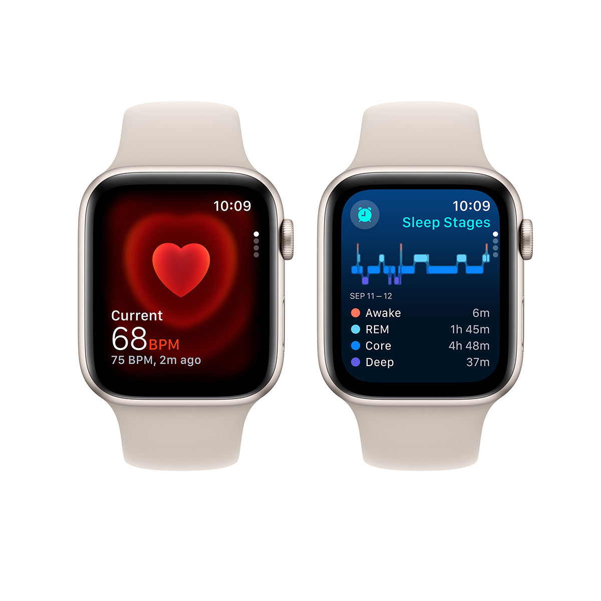 Apple Watch Series SE 2nd Gen GPS, 40mm Starlight Aluminium Case with Starlight Sport Band – MXEF3 (S/M) 2024
