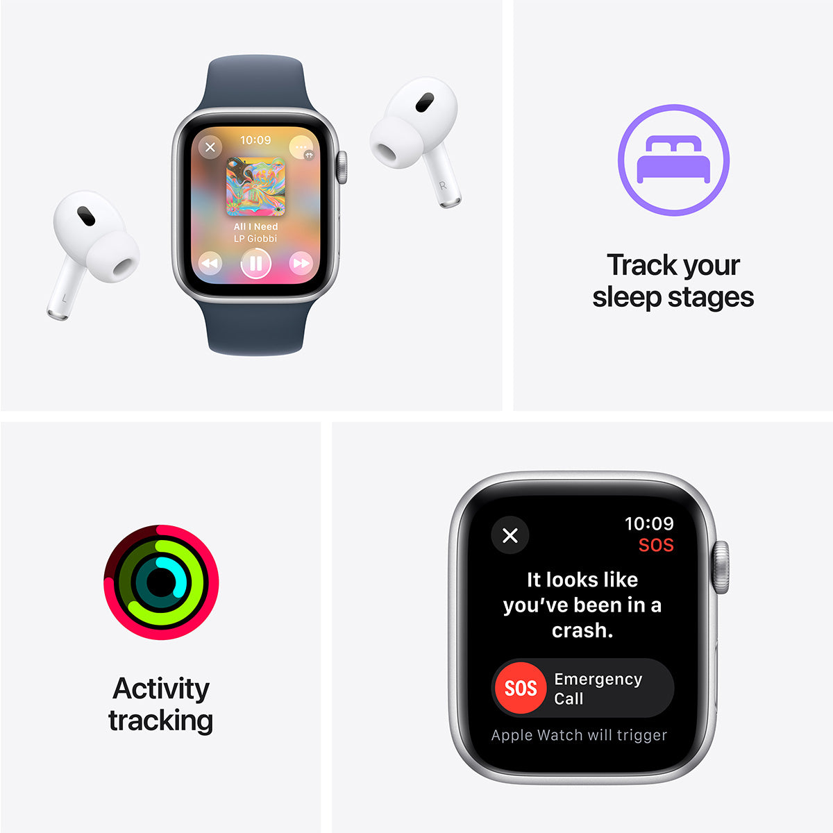 Apple Watch Series SE 2nd Gen GPS, 40mm Starlight Aluminium Case with Starlight Sport Band – MXEF3 (S/M) 2024
