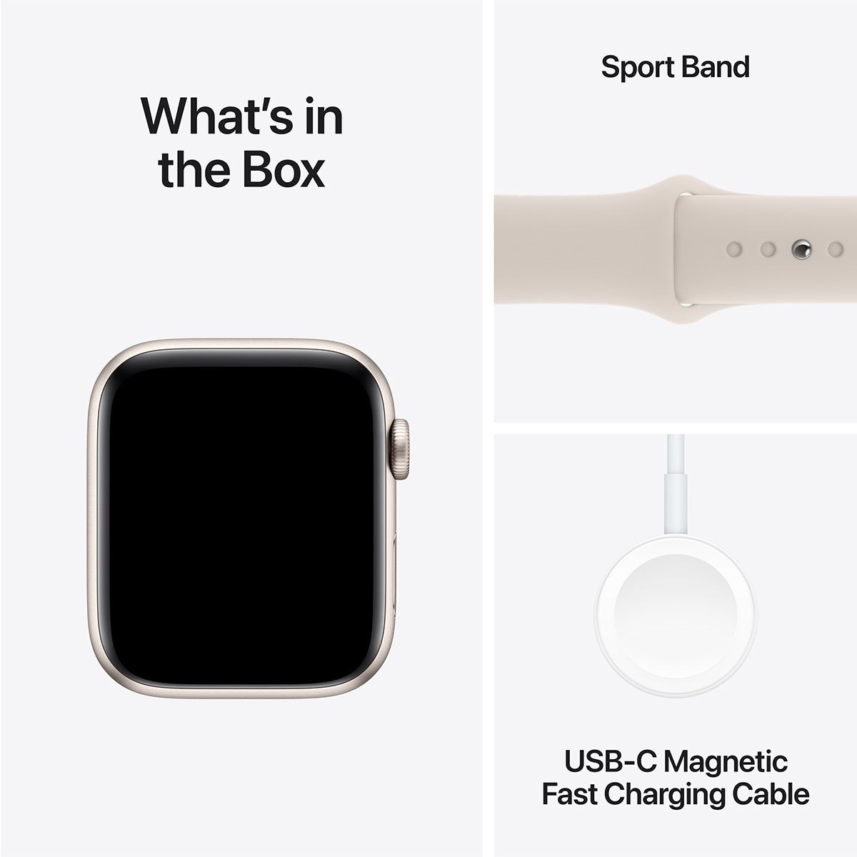 Apple Watch Series SE 2nd Gen GPS, 40mm Starlight Aluminium Case with Starlight Sport Band – MXEF3 (S/M) 2024