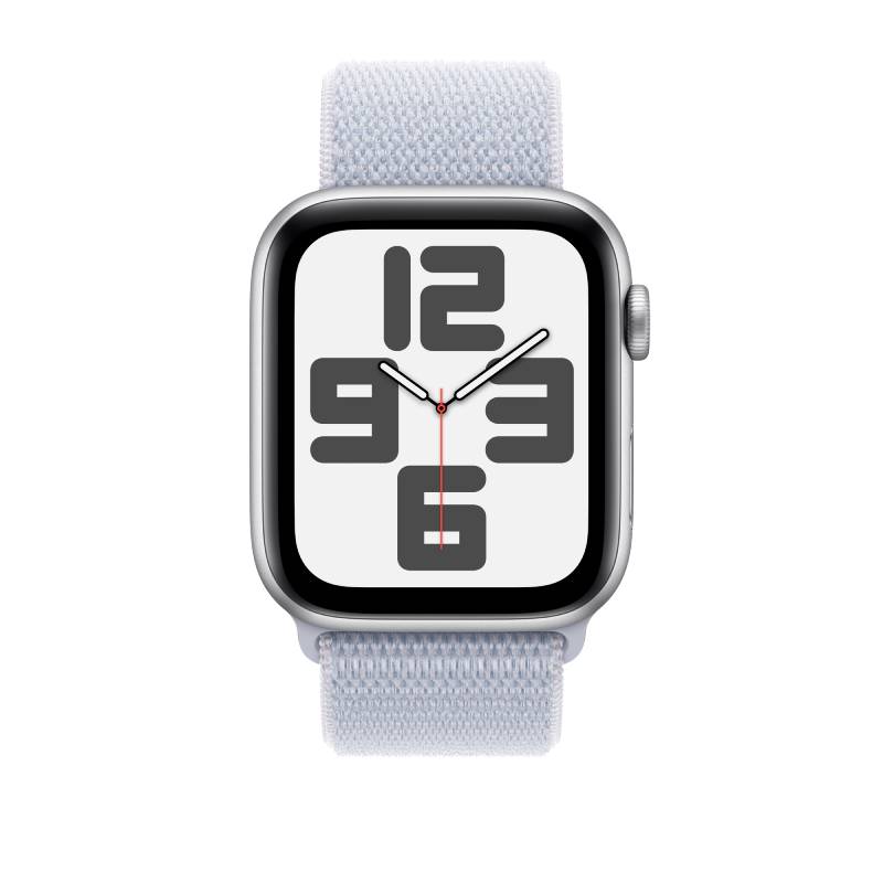 Apple Watch Series SE 2nd Gen GPS, 44mm Silver Aluminium Case with Blue Cloud Sport Loop – MXET3