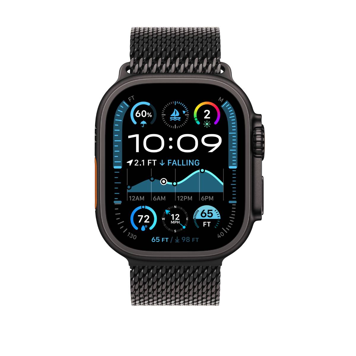 Apple Watch Ultra 2 GPS + Cellular, 49mm Black Titanium Case with Black Titanium Milanese Loop – MX5V3 (L) - XtraSure | Apple Authorized Reseller in Myanmar