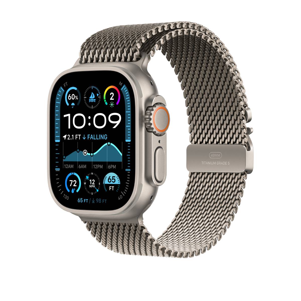Apple Watch Ultra 2 GPS + Cellular, 49mm Natural Titanium Case with Natural Titanium Milanese Loop – MX5R3 (M) - XtraSure | Apple Authorized Reseller in Myanmar