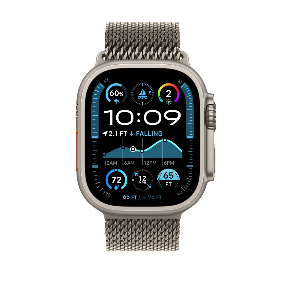 Apple Watch Ultra 2 GPS + Cellular, 49mm Natural Titanium Case with Natural Titanium Milanese Loop – MX5R3 (M) - XtraSure | Apple Authorized Reseller in Myanmar