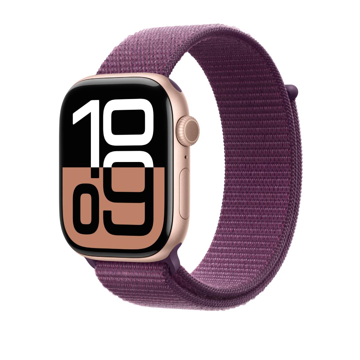 Apple Watch Series 10 GPS, 46 mm Rose Gold Aluminium Case with Plum Sport Loop – MWWV3 - XtraSure | Apple Authorized Reseller in Myanmar
