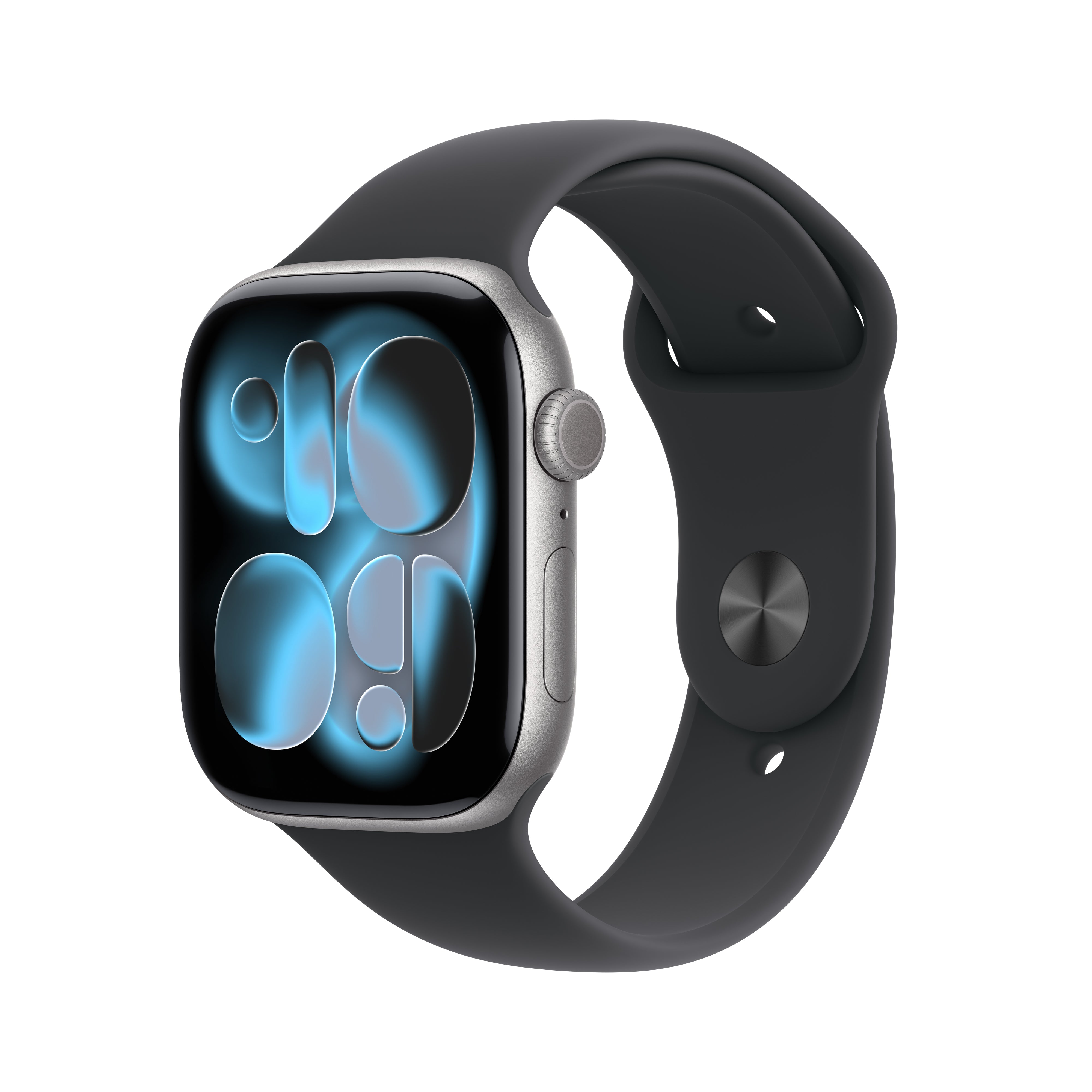 Apple Watch Series 11 GPS, 42 mm Space Grey Aluminium Case with Black Sport Band – MEQW4 (S/M)