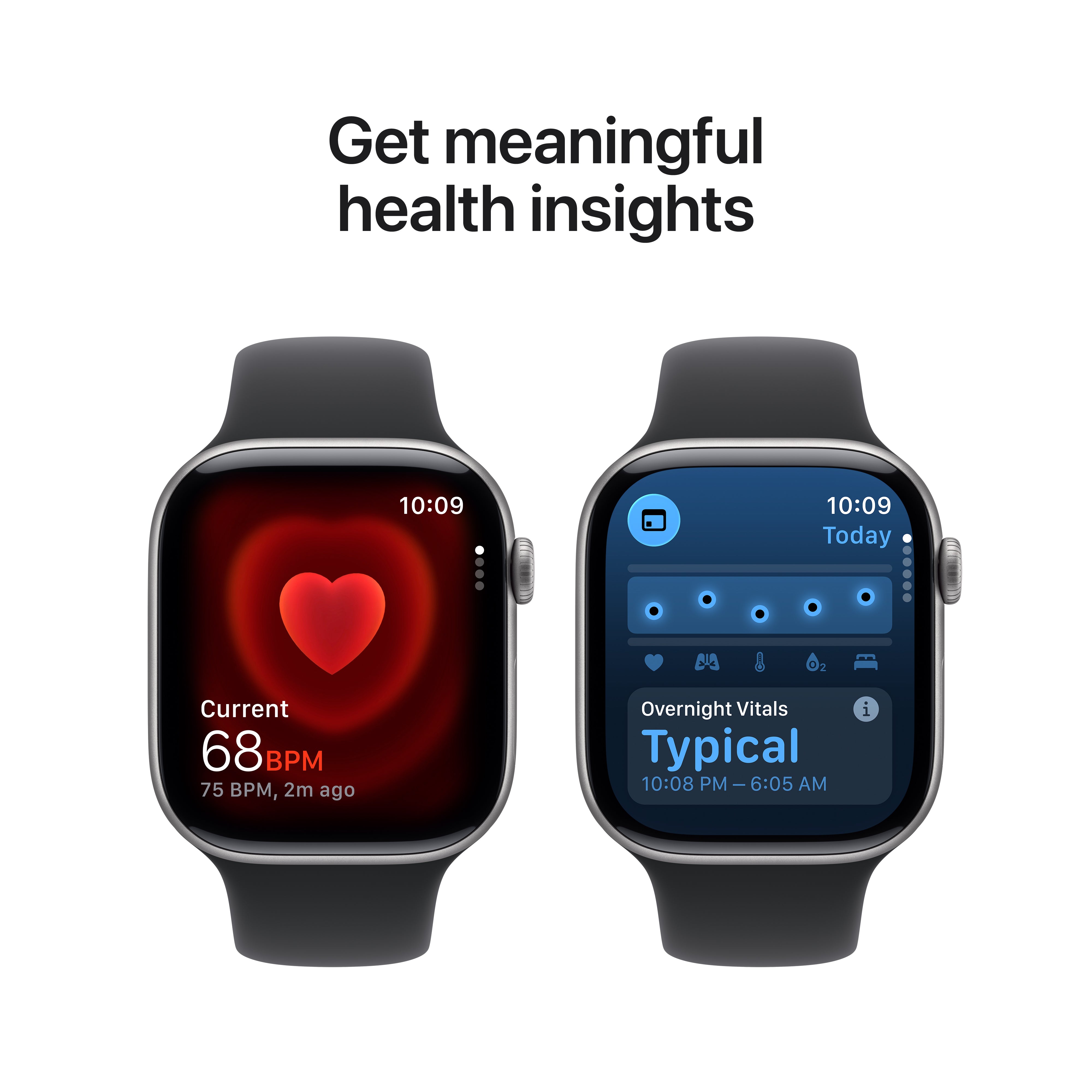 Apple Watch Series 11 GPS, 42 mm Space Grey Aluminium Case with Black Sport Band – MEQW4 (S/M)