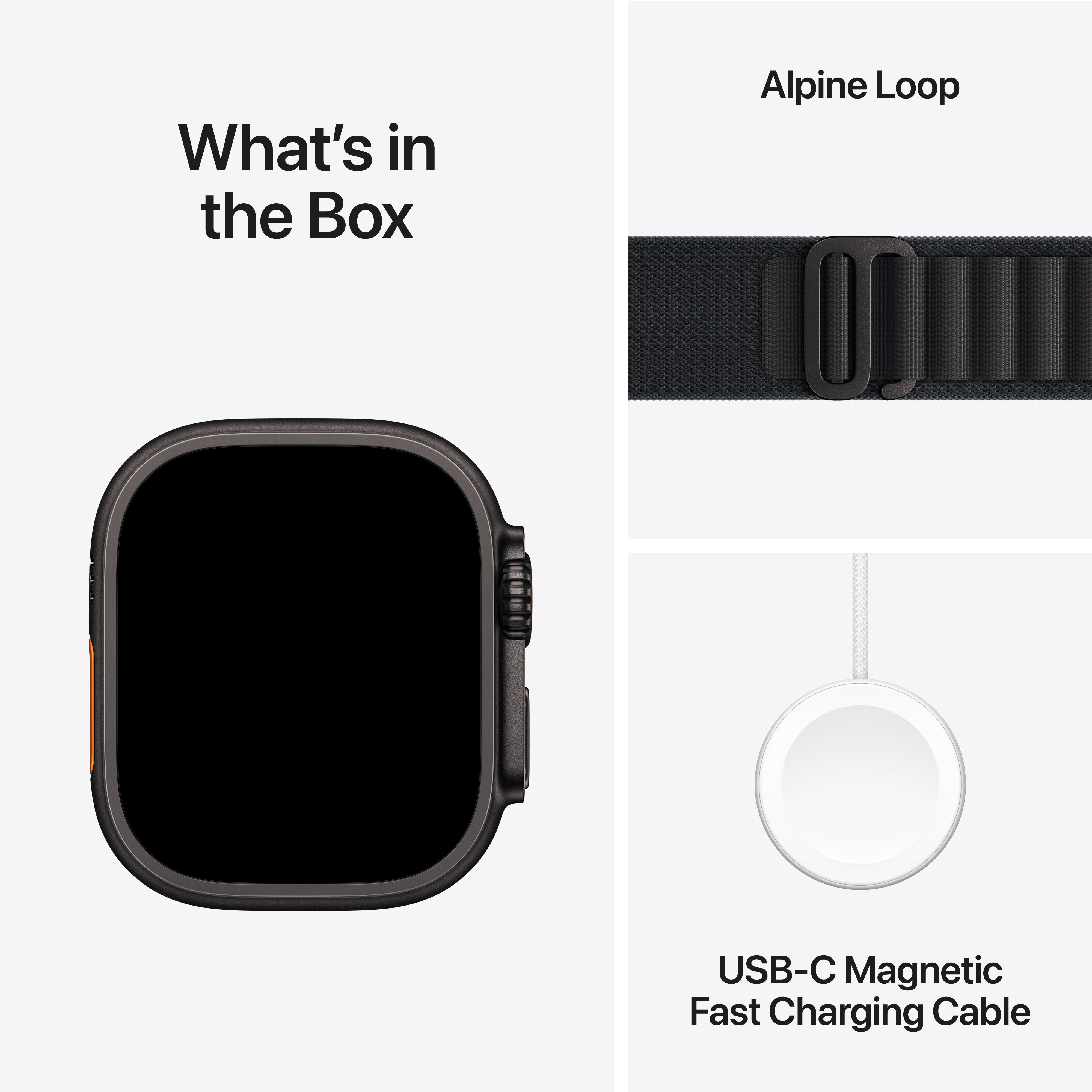 Apple Watch Ultra 3 GPS + Cellular, 49mm Black Titanium Case with Black Alpine Loop – MF0X4 (L)