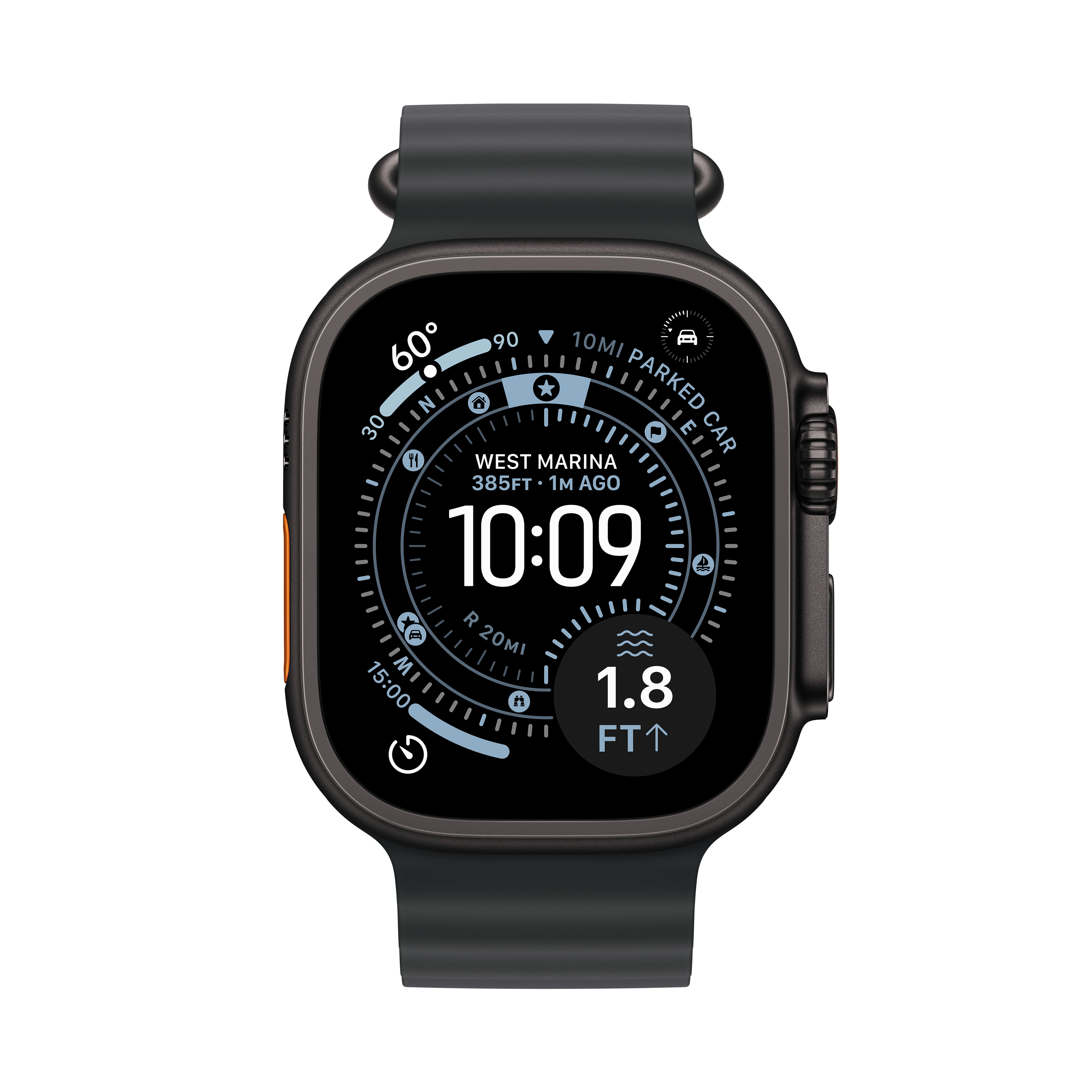 Apple Watch Ultra 3 GPS + Cellular, 49mm Black Titanium Case with Black Ocean Band – MF0J4