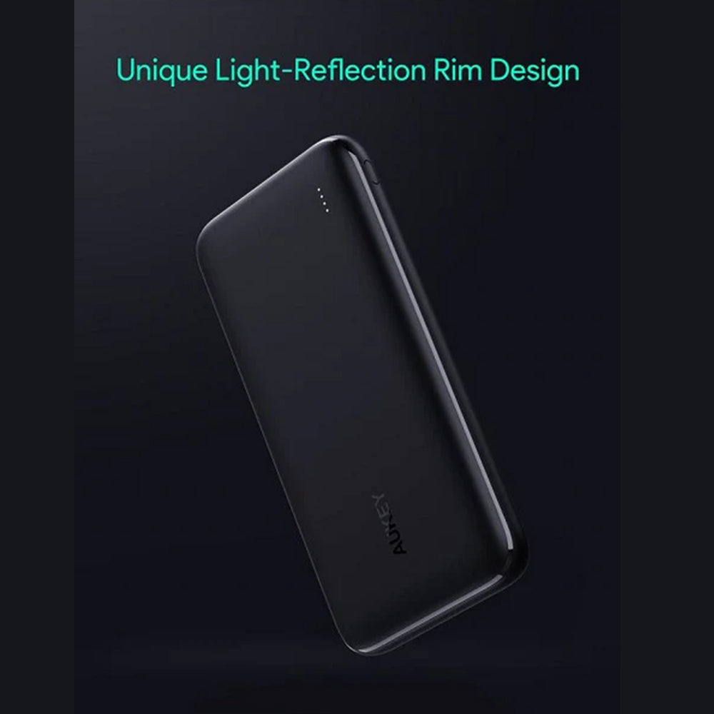 Aukey PB-N73 10000mAh Basix Sllim Power Bank (Black) - XtraSure | Apple Authorized Reseller in Myanmar
