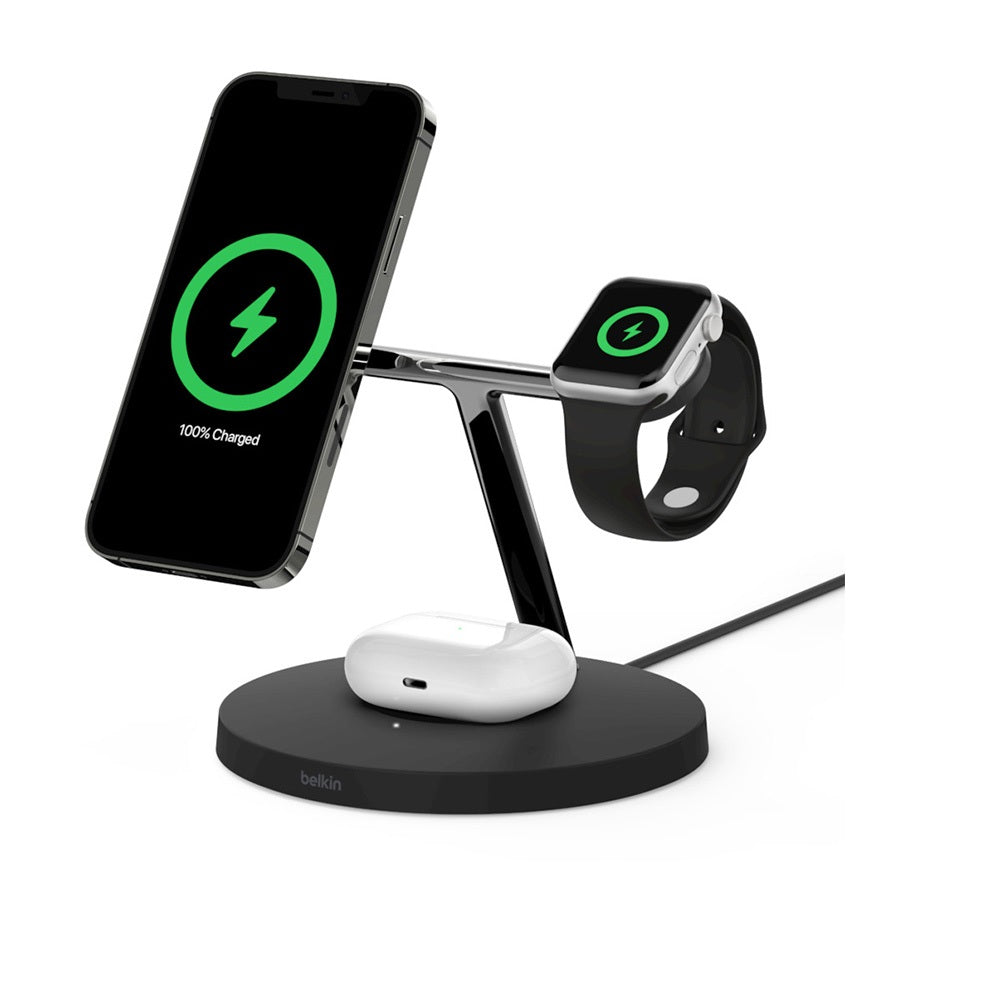 Belkin BOOST CHARGE PRO 3-in-1 Wireless Charger with MagSafe - XtraSure | Apple Authorized Reseller in Myanmar
