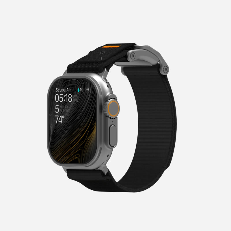 AULUMU A11 band for Apple Watch, Silver buckle 3D Woven Herringbone with Letter M (42/44/45/46/49mm)