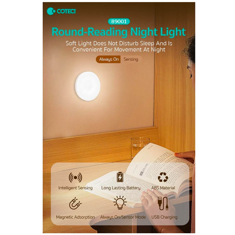 COTECi Round-Reading Night Light (White) - XtraSure | Apple Authorized Reseller in Myanmar