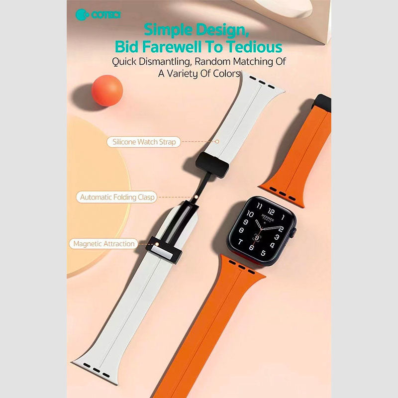 COTECi W108 iWatch Magnetic Silicone Strap for Apple Watch (42mm/44mm/45mm/49mm)