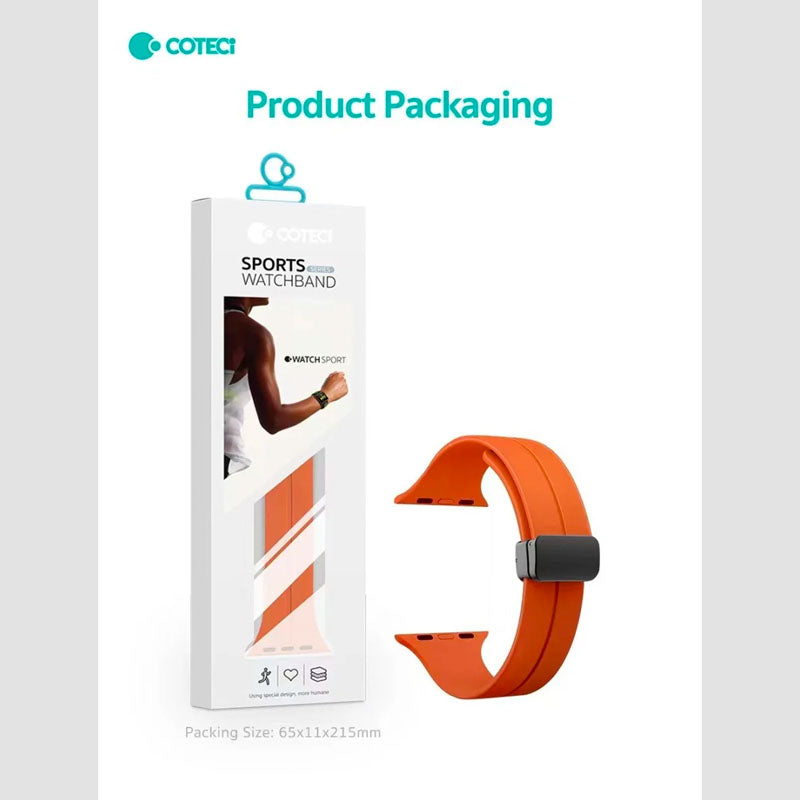 COTECi W108 iWatch Magnetic Silicone Strap for Apple Watch (42mm/44mm/45mm/49mm)