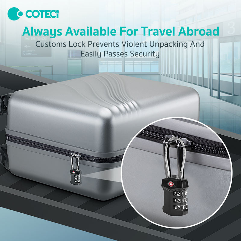 COTECi Zinc Alloy TSA Customs Combination Lock Steel-wire version