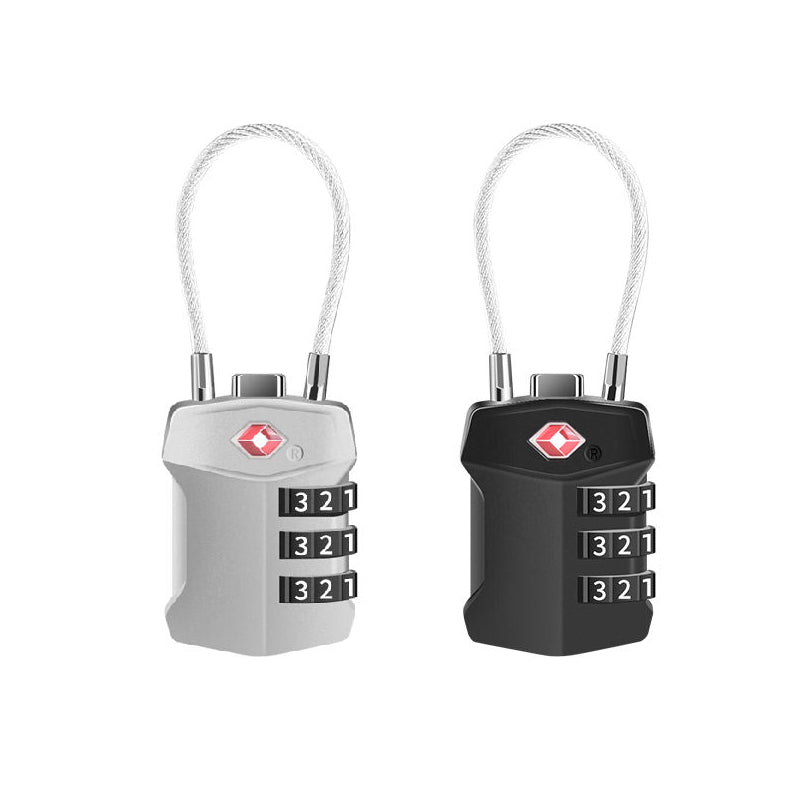 COTECi Zinc Alloy TSA Customs Combination Lock Steel-wire version