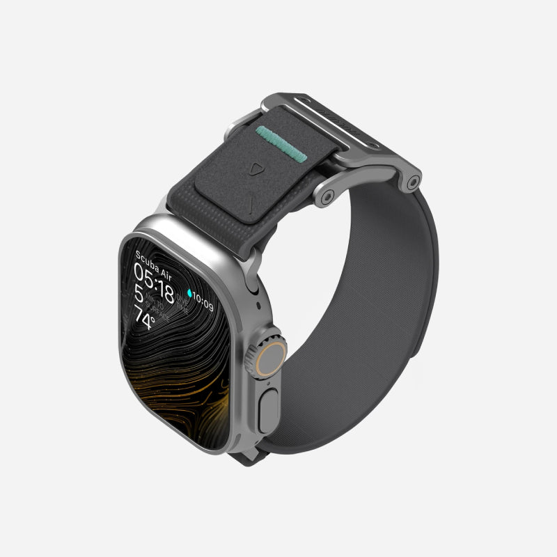 AULUMU A11 band for Apple Watch, Silver buckle 3D Woven Herringbone with Letter M (42/44/45/46/49mm)