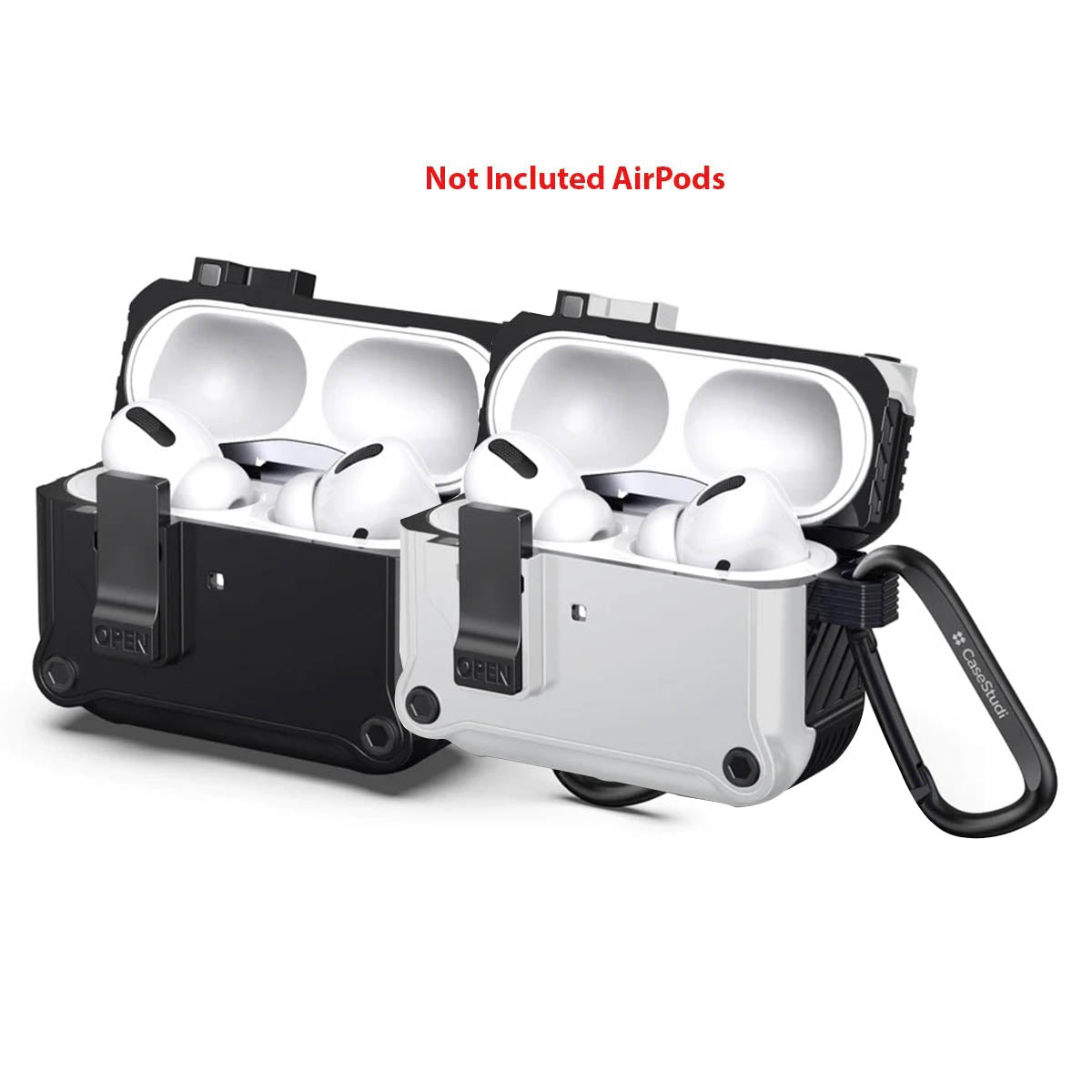 Case Studi Airpods Impact Case for AirPods Pro 2 (White & Black) - XtraSure | Apple Authorized Reseller in Myanmar
