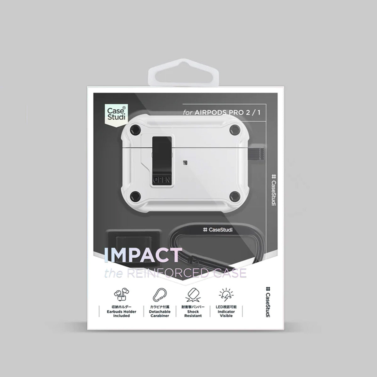 Case Studi Airpods Impact Case for AirPods Pro 2 (White & Black) - XtraSure | Apple Authorized Reseller in Myanmar