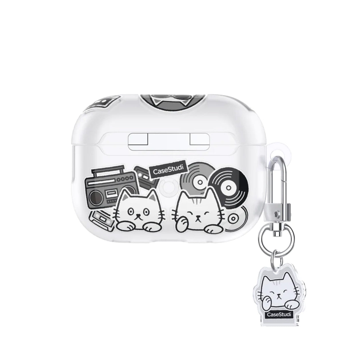 Case Studi Airpods Music Cat Case for AirPods Pro 2 (Matte Clear)