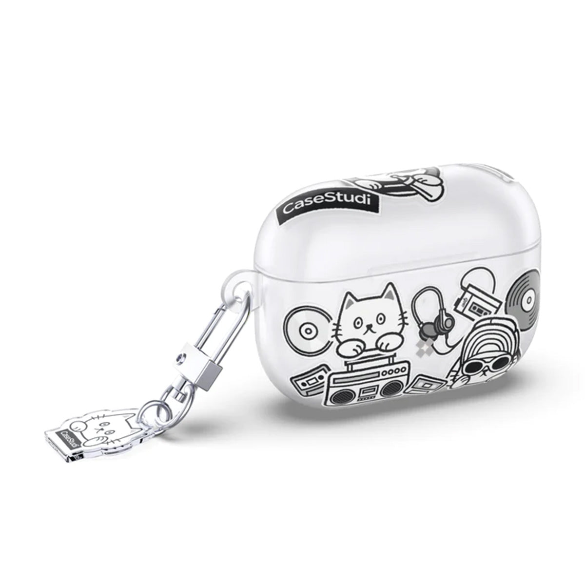 Case Studi Airpods Music Cat Case for AirPods Pro 2 (Matte Clear)