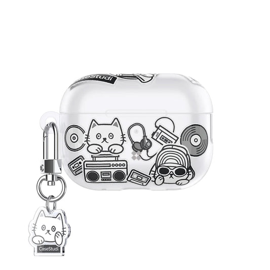 Case Studi Airpods Music Cat Case for AirPods Pro 2 (Matte Clear) - XtraSure | Apple Authorized Reseller in Myanmar
