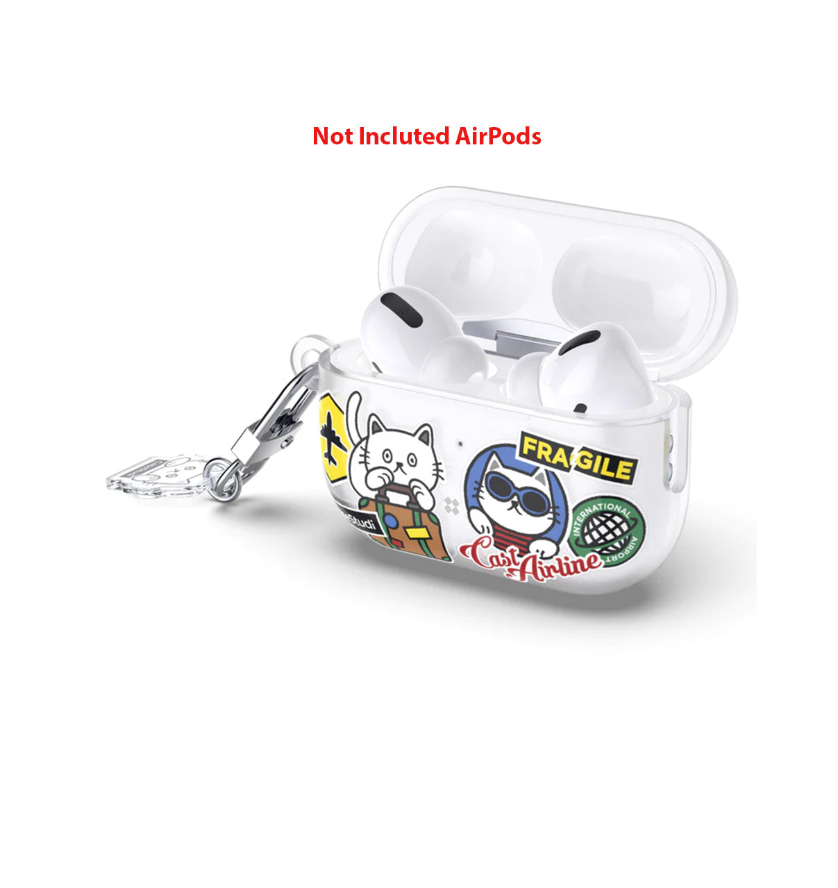 Case Studi Airpods Travel Cat Case for AirPods Pro 2 (Matte Clear) - XtraSure | Apple Authorized Reseller in Myanmar