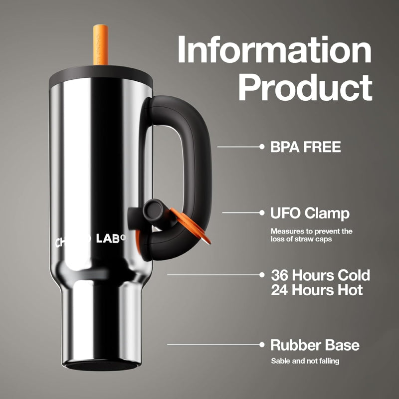 Chako Lab Bawang Tumbler Stainless 1100ml (Silver & Black)