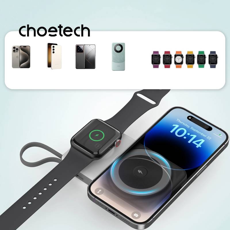 Choetech 10000 mAh LED Display Power Bank for Mobile & Apple Watch (B695) - XtraSure | Apple Authorized Reseller in Myanmar