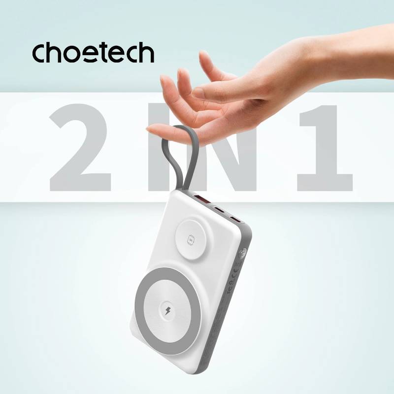 Choetech 10000 mAh LED Display Power Bank for Mobile & Apple Watch (B695) - XtraSure | Apple Authorized Reseller in Myanmar