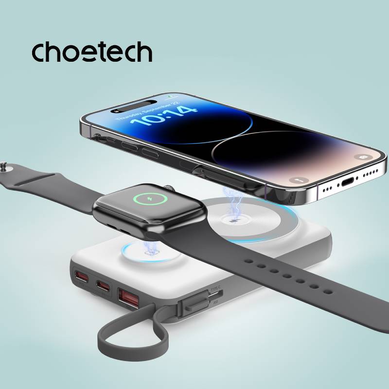 Choetech 10000 mAh LED Display  Power Bank for Mobile & Apple Watch (B695) - XtraSure | Apple Authorized Reseller in Myanmar